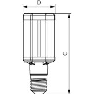 Dimension Drawing (with table) - TForce LED HPL ND 60-42W E40 840