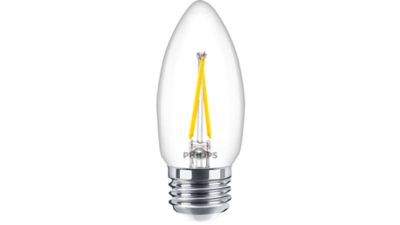 DEL Ampoule flamme transparente B11 E26 à filament x3, 40 W