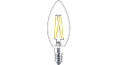 DEL Ampoule flamme transparente B11 E12 à filament x3, 60 W