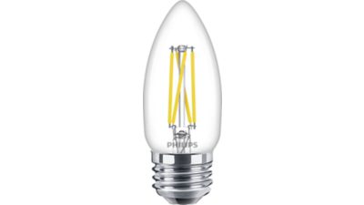 DEL Ampoule flamme transparente B11 E26 à filament x3, 60 W