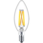 DEL Ampoule flamme transparente B11 E12 &agrave; filament x3, 60&nbsp;W