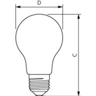 Dimension Drawing (with table) - LED classic 100W A60 WW FR ND 1CT/10