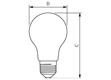 Dimension Drawing (with table) - CorePro LEDBulb8.5-75W E27 A60 840 FR G