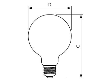 Dimension Drawing (with table) - MAS VLE LEDBulb DT5.9-60W E27 927G93CL G