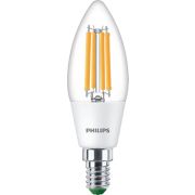 LED Filament-Kerzenlampe, transparent 40W B35 E14 x2