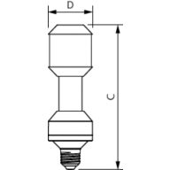 Dimension Drawing (with table) - MAS LED SON-T IF 6Klm 34W 740 E27