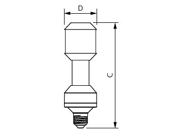 Dimension Drawing (with table) - MAS LED SON-T IF 4Klm 23W 740 E27