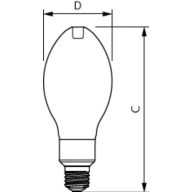Dimension Drawing (with table) - MAS LED HPL M 3Klm 19W 840 E27 FR G
