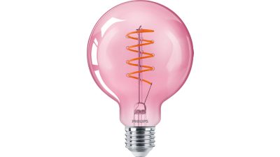 LED Filament Bulb Pink 25W G93 E27