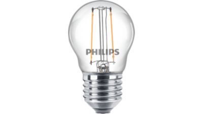 LED Filament-Kerzenlampe, transparent, 25W, P45, E27 x2