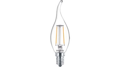 LED Διαφανές κερί με νήμα 25W BA35 E14