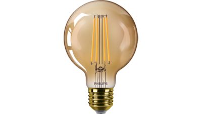 LED Bombilla de filamento ámbar 50 W G80 E27