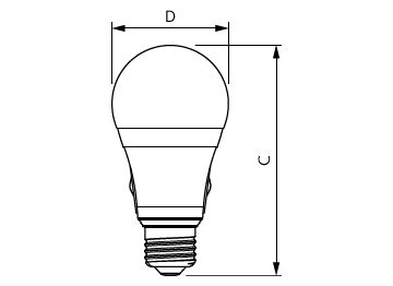 Dimension Drawing (with table) - CorePro LEDbulb D 40-60-75-100W A60 5CCT