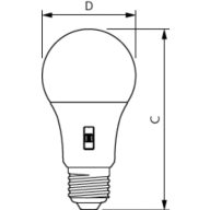Dimension Drawing (with table) - CorePro LEDbulb DIM 8-60W A60 E27 5CCT