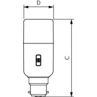 Dimension Drawing (with table) - LEDStick 10W B22 DS FR DIM 1PF/6 AU