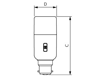 Dimension Drawing (with table) - LEDStick 10W B22 DS FR DIM 1PF/6 AU