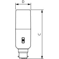 Dimension Drawing (with table) - LEDStick 14W B22 DS FR DIM 1PF/6 AU