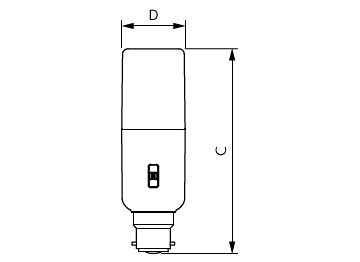 Dimension Drawing (with table) - LEDStick 14W B22 DS FR DIM 1PF/6 AU