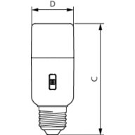 Dimension Drawing (with table) - LEDStick 10W E27 DS FR DIM 1PF/6 AU