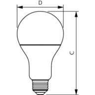 Dimension Drawing (with table) - 29A21/PER/827/FR/P/E26/WG/HO 4/1PF