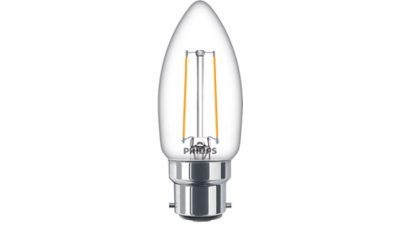 LED Ampoule flamme transparente à filament 25W B35 B22