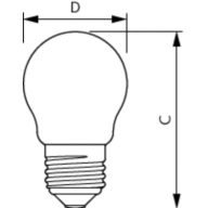 Dimension Drawing (with table) - CorePro LEDLusterND6.5-60W P45 E27827FRG