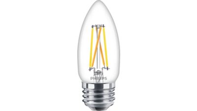 DEL Ampoule flamme transparente B11 E26 à filament x3, 40 W