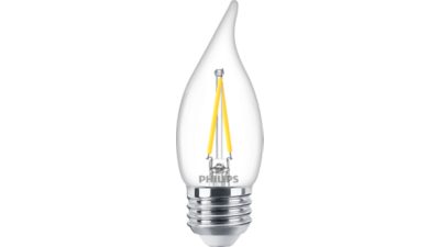 LED Filament Candle Clear 40W BA11 E26 x3