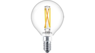 LED Vela de filamento transparente de 40 W G16.5 E12 x2