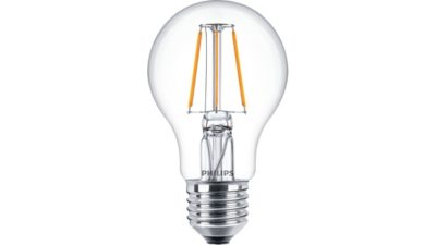 LED Glødepære, klar, 40 W, A60, E27