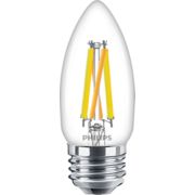DEL Ampoule flamme transparente B11 E26 &agrave; filament x3, 60&nbsp;W