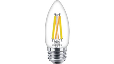 DEL Ampoule flamme transparente B11 E26 à filament x3, 60 W
