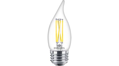 LED Filament Candle Clear 60W BA11 E26 x3