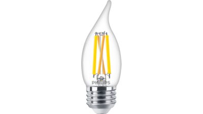 LED Vela de filamento transparente de 60 W BA11 E26 x3
