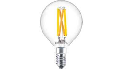 LED Vela de filamento transparente de 60 W G16.5 E12 x2