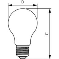 Dimension Drawing (with table) - CorePro LEDBulbND 4.3-40W E27 A60827 CLG