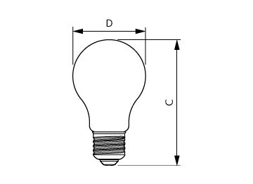 Dimension Drawing (with table) - CorePro LEDBulbND 8.5-75W E27 A60 827CLG