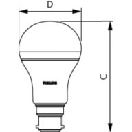Dimension Drawing (with table) - CorePro LEDbulb ND 13-100W A60 B22 930