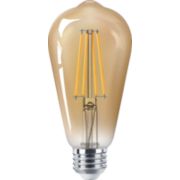 LED Filament Bulb Amber 75W ST19 E26 x4