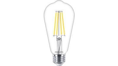 LED Vela de filamento transparente de 75 W ST19 E26 x4