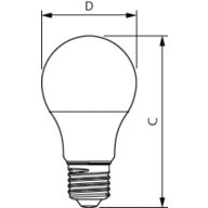 Dimension Drawing (with table) - LEDBulb 7W E27 6500K W 1PF/40 BR