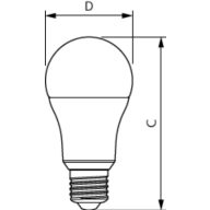 Dimension Drawing (with table) - EcoHome LEDBulb 15W E27 6500KHV 1PF/20AR