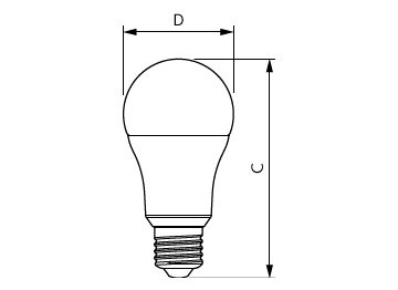 Dimension Drawing (with table) - CorePro LEDbulb ND 13-100W A60 E27 830