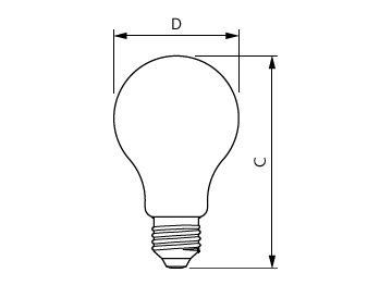 Dimension Drawing (with table) - CorePro LEDBulbND 120W E27 A67 827 FR G