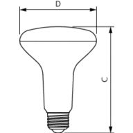 Dimension Drawing (with table) - 15BR30/PER/950/P/E26/D/HO/T20 4/1PF