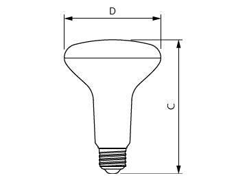 Dimension Drawing (with table) - 15BR30/PER/927/P/E26/WG/HO/T20 4/1PF