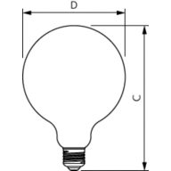 Dimension Drawing (with table) - MAS VLE LEDBulb D5.9-60W E27 927 G120CLG