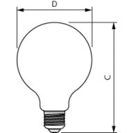 Dimension Drawing (with table) - MAS LEDBulbND4-60W E27 840 G95 CL G UE