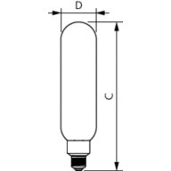 Dimension Drawing (with table) - LED classic-giant 40W E27 T65 GOLD DIM