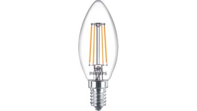 Led Filamentkaarslamp helder 40W B35 E14 x2